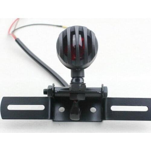 Red 12V Motorcycle Tail Light Brake With License Plate Holder Black For Harley Bobber Cafe Racer Motorcycle