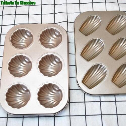 Mini Cake Mould/Molds Silicone Madeleine Pan/Tin Tray Madeleine Cookie Pans Baking Tray 6 Cavity Mini Cake Pan Biscuit
