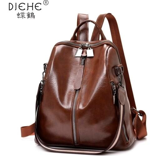 2021 Fashion High Quality Womens Leather Backpack Ladies Double Shoulder Bag Large Capacity Backpacks for School Teenage Girls