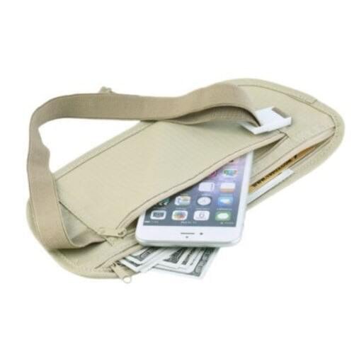 New Travel Pouch Hidden Compact Security Money Passport ID Waist Belt Bag Storage Bags