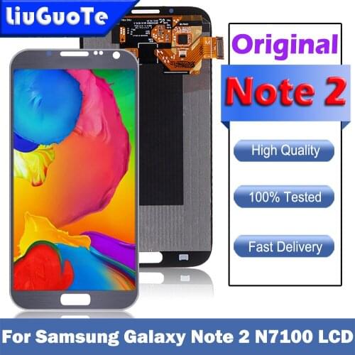 Original LCD for Samsung Galaxy Note 2 II LCD Display Touch Screen Dizitizer Assembly with Frame GT-N7100 N7105 N7100