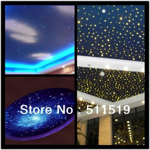 Optic fiber stars ceiling kit 780 pcs 0.75mm fiber , 5m long+dual head 2*5W LED light engine with 6 color wheel and remote