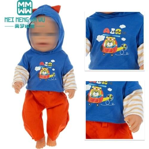 Fits 43cm baby toy new born doll clothes accessories fashion Casual clothes, cartoon baby clothes