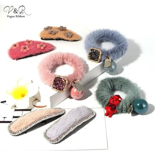 2020 New Trendy Korean Hair Band Hair Clip Hair Accessories With Animal/ Bear/ Flower/ Glass/ Fake Fur Christmas Jewelry Gift
