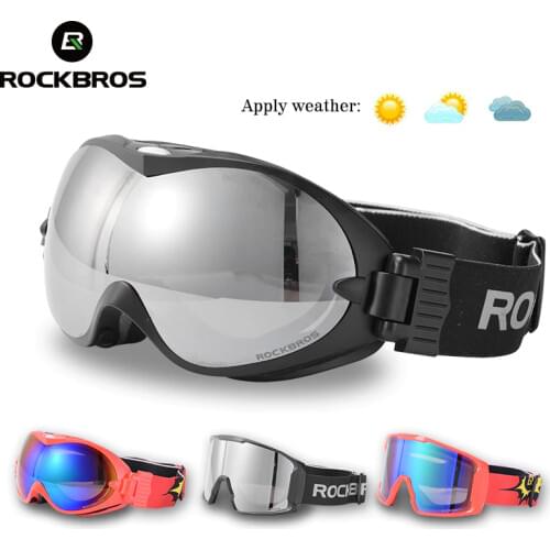 ROCKBROS Winter Ski Goggles Sport Double Layers Snow Skiing UV400 Eyewear Anti-Fog Glasses Snowboard PC Lens Big Mask Men Women