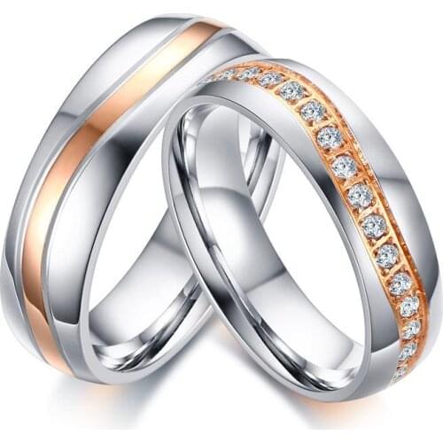 Luxury CZ Stones Wedding Rings Band for Women Men Wave Line Alliance Couple Anniversary Promise Ring Bijoux