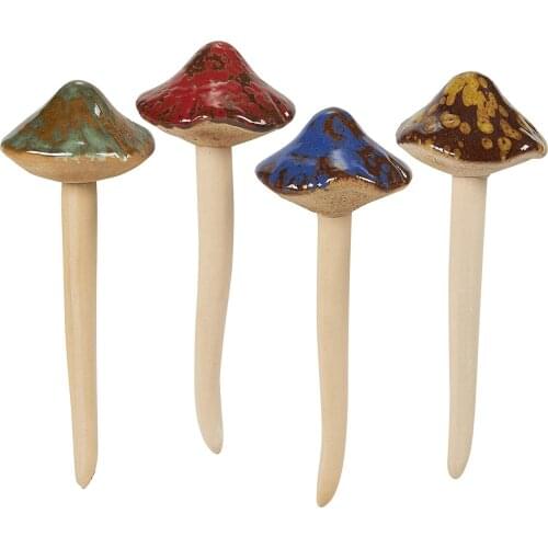 Garden Mushrooms, Resin Mushroom for Yard, Fairy Garden Stakes Lawn Ornament Plants Stakes Accessories Height: 4.7 inch