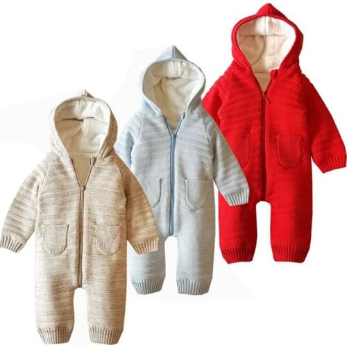 Spring Autumn Knitted baby boys girls clothes set long-sleeve Newborn Baby Romper Knitting Jumpsuit Clothes
