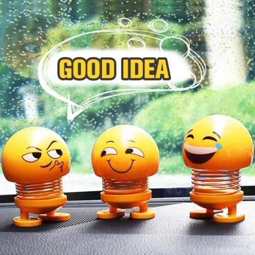 Funny Boutique Shaking Head Doll Spray Paint Spring Fashion Car Dashboard Decoration Car Ornaments Yellow Toys for Child Gift