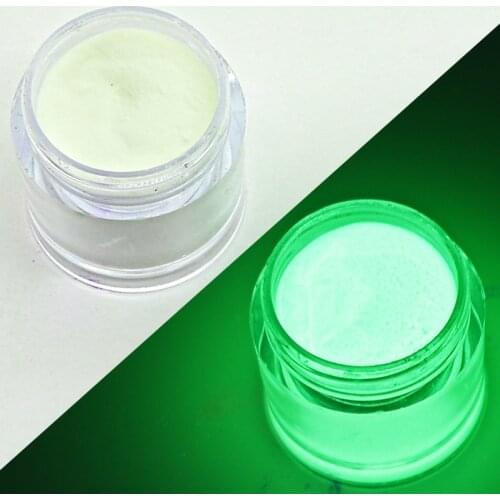 10g/Jar Bright Glow in the Dark Acrylic Powder Super Luminous Extension Carve Pigment Manicure Nail Art Sculpture Powder HHW2021