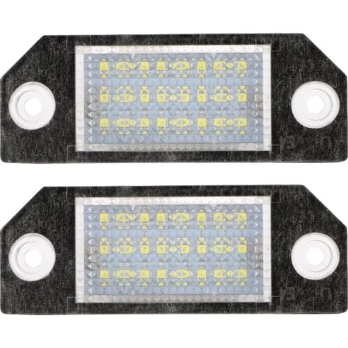 2PCS No Error 24 LED White Light Car License Plate Lights Number Plate Lamp 6W DC12V For Ford Focus C-MAX MK2 03-08