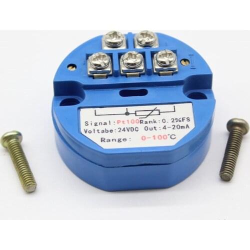 2pcs SBWZ Temperature Transmitter Pt100 Temperature Transmitter Module 0-100°C 4-20mA / 0-5V / 0-10V Temperature Amplifier PT100