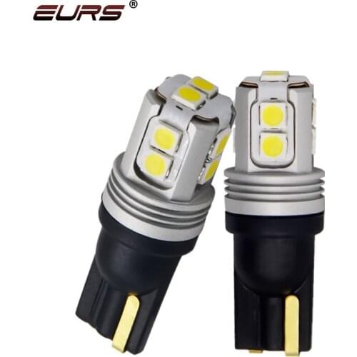 2pcs W5W LED T10 LED Bulbs Canbus 3030 10 SMD For Car Parking Position Lights Interior Map Dome Lights 12V 24V White Auto Lamp