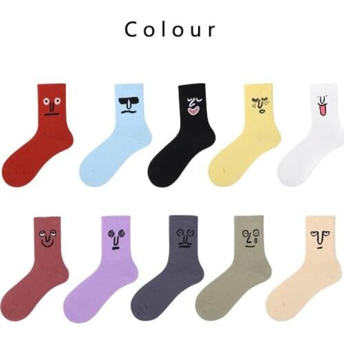 2021 Funny Face Socks Cute Kawaii Cotton Socks Harajuku Casual Socks For Women Lovely Colorful Street Sox Female Gifts