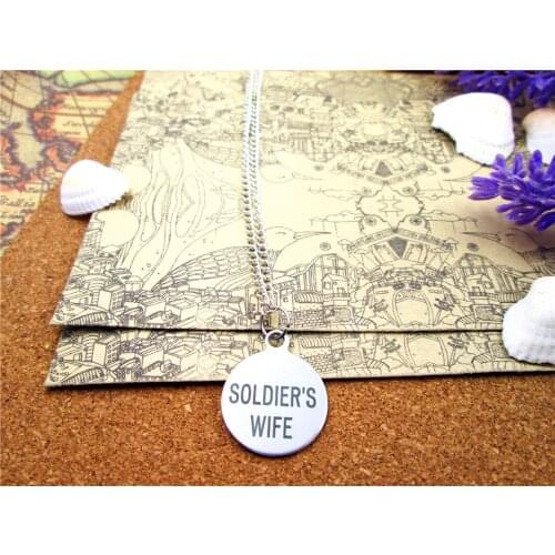 3pcs/lot Fashion stainless steel necklace "soldiers wife" Charms necklace Jewelry Gift more style for choosing