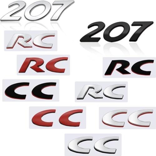 3D Metal Sticker 207 CC RC Emblem Decoration Rear Trunk stickers For Peugeot Car Styling