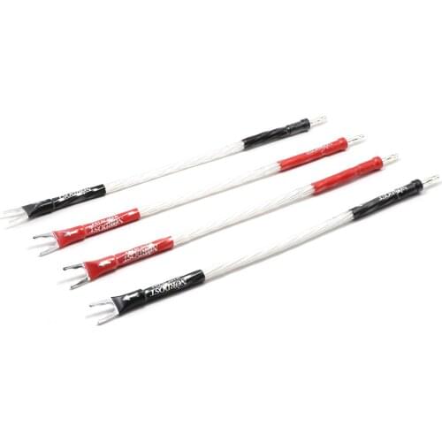 4Pcs ODIN 7N Silver plated interconnect audio jump cable with Y spade to banana plugs