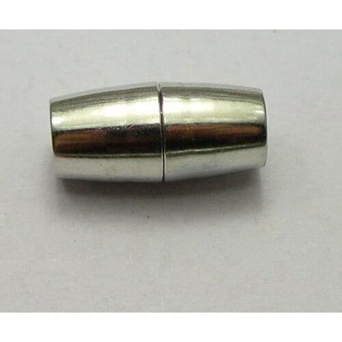 5 Sets Silver Tone Metal Barrel Magnetic Clasps Glue in End Caps Fit 5mm Cords