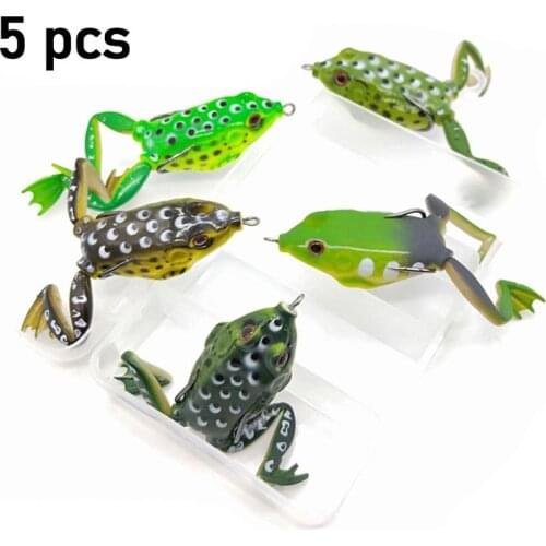 5pcs box, simulated Luria bait, thunder frog soft leg, black fish special bait