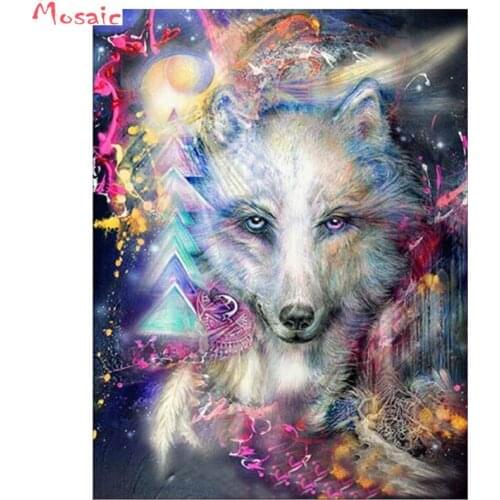 Diamond Mosaic Animal Diamond Painting Full Square wolf Diamond Embroidery Cross Stitch wolve Picture Of Rhinestones Handcraft
