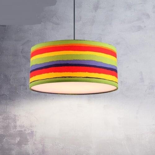 Color cloth pendant lamps modern dining room lamps bedroom Nordic seven rainbow childrens room pendant light ZA8174