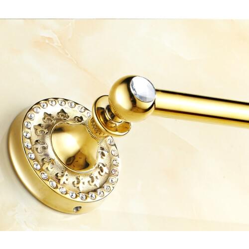 European Antique Bathroom Towel Bar The Single Bar Towel Rack Copper Bathroom Pendant Gold Bathroom Accessories
