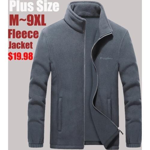 Plus size 7XL 8XL 9XL Mens Softshell Fleece Jackets Male Warm Sweatshirt Thermal Coats windbreaker sportswear Brand Clothing