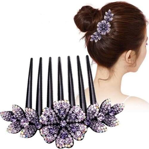 Crystal Flower Leaf Bridal Hair Comb for Girls Crystal Hair Ornaments Jewelry Wedding Hair Accessories Valentines Day Gift