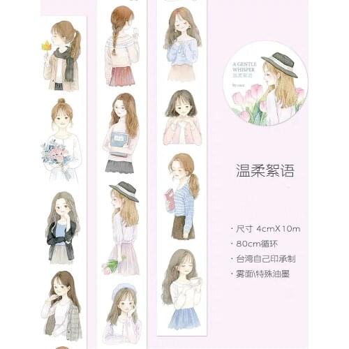 Lovely Girls Washi Tapes Bullet Journal Masking Tape Adhesive Tape DIY Scrapbooking Washi Stickers