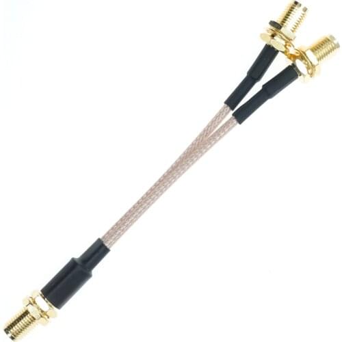 SMA Female to 2X SMA Female RF Combiner coaxial cable Y type splitter pigtail RG316