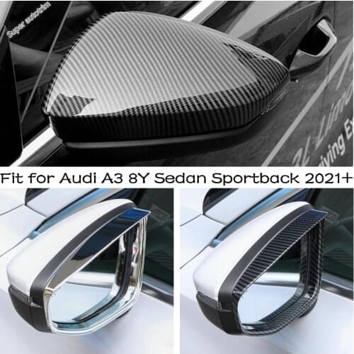 Lapetus Car Rearview Mirror Cover Rain Shade Rainproof Blades Trim Exterior Accessories Fit for Audi A3 8Y Sedan Sportback 2021