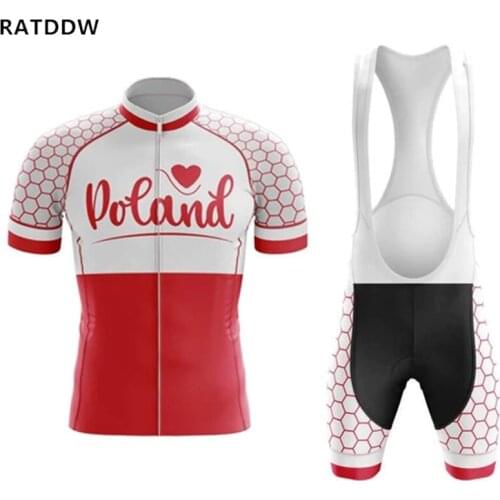 Love Poland Team Men Cycling Clothing Bike Jersey Breathable Short Sleeve Road Bike Shirts MTB Bicycle Wear Sportswear