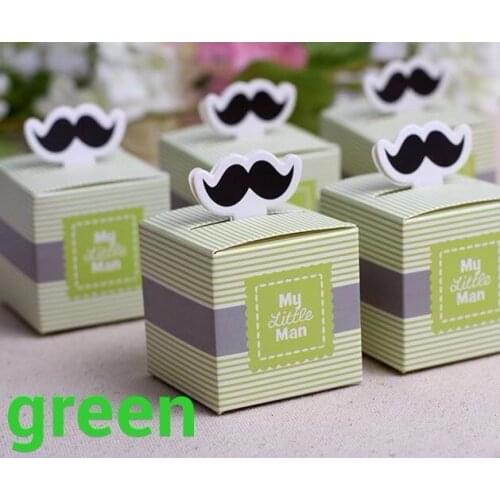 50pcs My little Man Cute Mustache Birthday Boy Baby Shower Favors boxes and bags baby shower souvenirs wedding gifts for guests