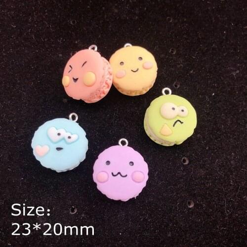 Resin Cute Macaron Charms Pendants Flat back Resin Cabochon for DIY necklace earring key ring Jewelry Making Accessories