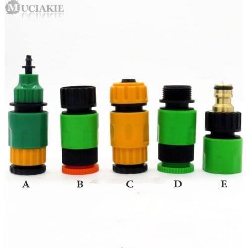 MUCIAKIE 1PC 1/2'' 3/4'' Female Thread Garden Irrigation Connector to 4/7 8/11 16mm Hose 3/4'' Female Male Thread Quick Adaptor