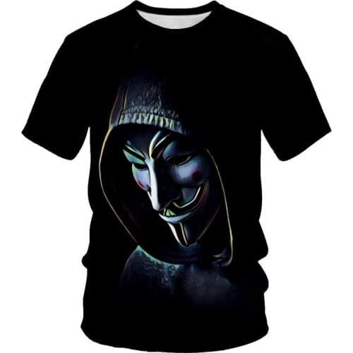 Mens and womens fashion short-sleeved 3D horror trend casual sports T-shirt O-neck breathable 2021 summer hot sale