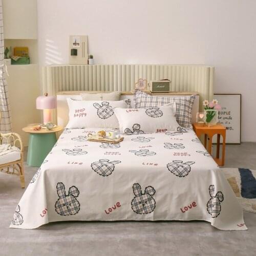 2021 new product 1pcs high quality flat sheet bedding set 100% cotton printing mattress