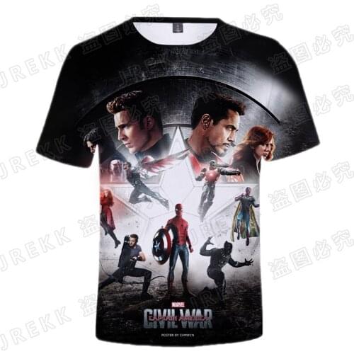 New Fashion Cool Marvel Men Women Children The Avengers T Shirts Summer 3D Print T-shirt Casual Short Sleeve Tops Tee Clothing