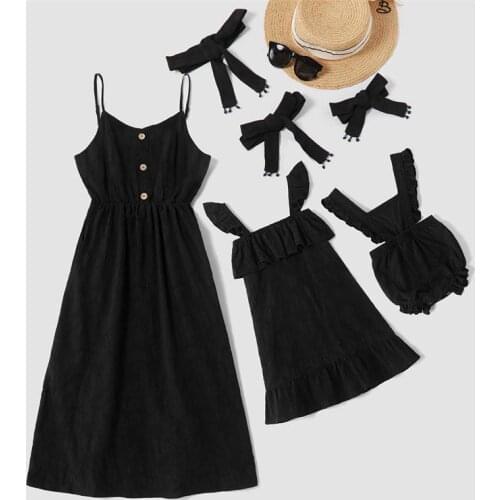 Mommy and Daughter Solid Dresses Colorful Children Skirt Mom Baby Girl Matching Pullover Clothes Soft Sisters Patchwork Bodysuit