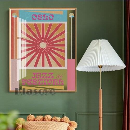 Oslo Jazz Festival Gig Poster Music Lover Prints Wall Art Classic Home Decor Canvas Mid Century Modern Painting Wall Stickers