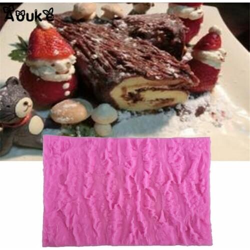 Bark Texture Shape Fondant Cake Silicone Mold Biscuits Chocolate Molds Cookies Candy Mould Baking Cake Wedding Decoration Tools