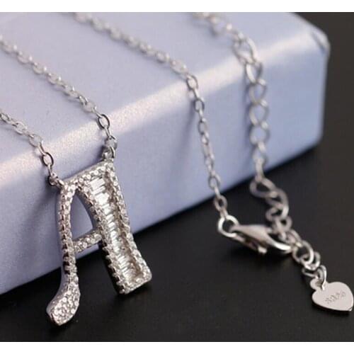 Sinya 925 Sterling Silver English letter Necklace 26 English Alphabet Pendant with Chain for lover girls women Fine Jewelry Hot