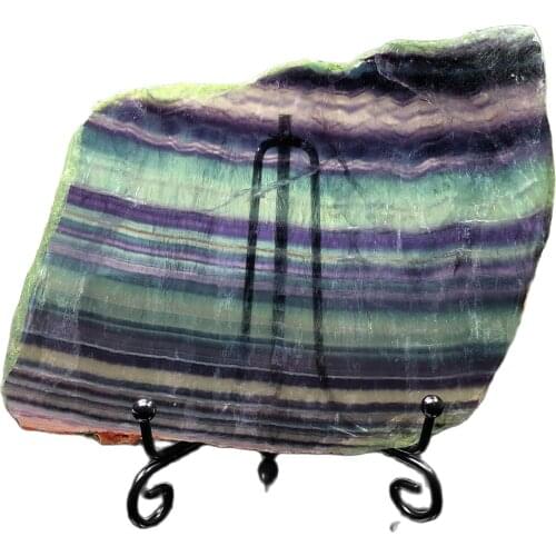 TOPNatural Rainbow Fluorite block Quartz Crystal Reiki Healing decoration