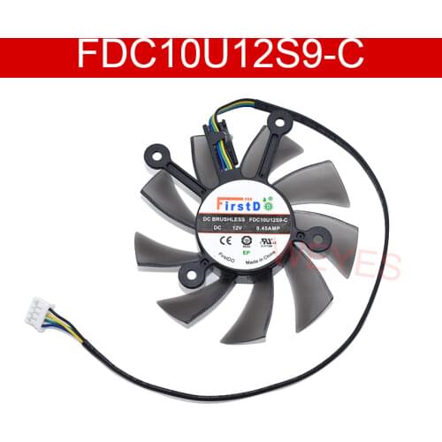 FDC10U12S9-C DC12V 0.45A 4wires single fan for ASUS GTX550TI 750 460 560 6670 6850 7770 7850 Graphics Card Cooling Fan NEW