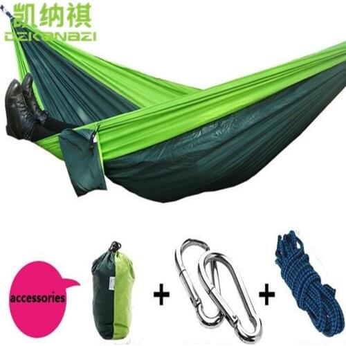 Two-person 260 x 140 CM High Strength Camping 210T Parachute Hammock Hanging Bed