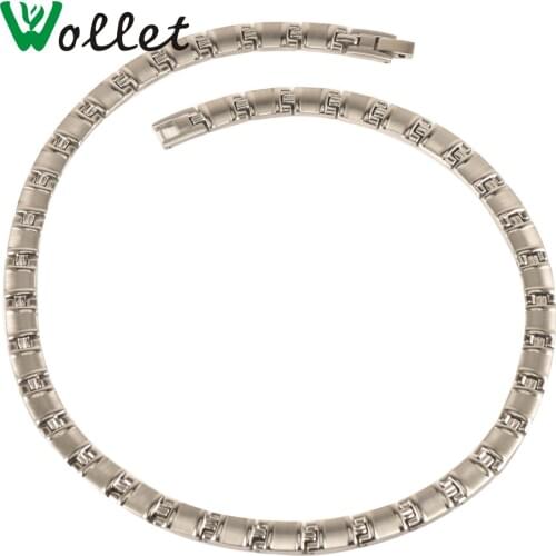 Wollet Jewelry Health Care Healing Energy Germanium Hematite Magnetic 316L Stainless Steel Necklace Pendant For Men No Plating