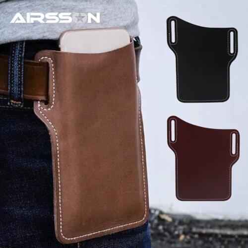 PU Leather Phone Pouch Loop Holster for 4.5-7.5" Cellphone Tactical Waist Belt Bag Phone Case Cover Outdoor Purse Wallet Bags