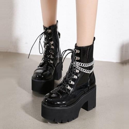 Goth Steampunk Platform Shoes Gothic Lolita Women Demons Mary Jane Shoes Cosplay Anime Accessories
