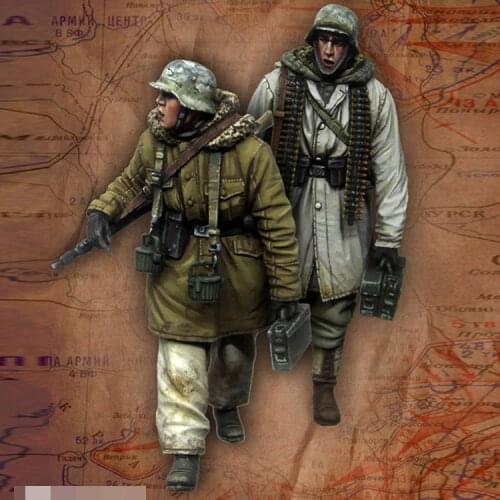 1/35 Resin Model figure GK Soldier MG Team. Kharkov 1943 WWII Military theme Unassembled and unpainted kit