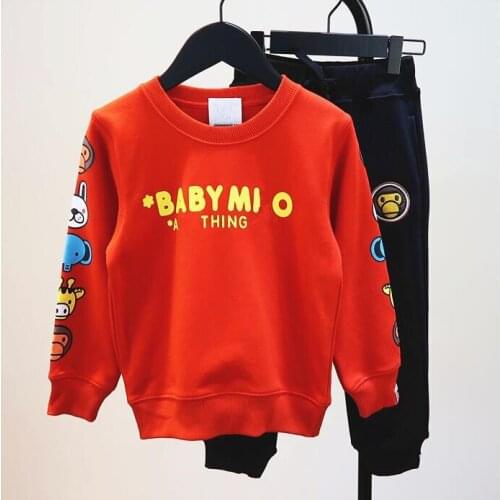 1 Set Kids Boy Girls Colorful Cartoon Animal Zoo Hoodie Tops Sweatershirt Jacket and Pants Hip Hop Style Children Clothes